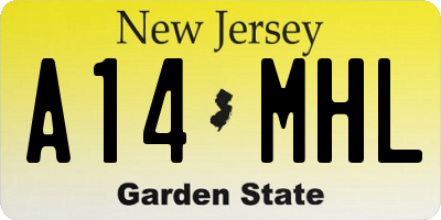 NJ license plate A14MHL