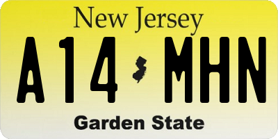NJ license plate A14MHN