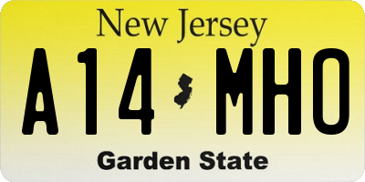 NJ license plate A14MHO