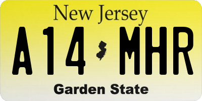 NJ license plate A14MHR