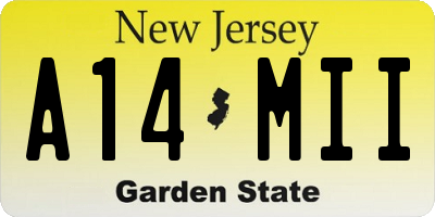 NJ license plate A14MII