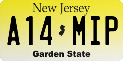 NJ license plate A14MIP