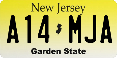 NJ license plate A14MJA