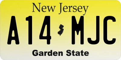 NJ license plate A14MJC
