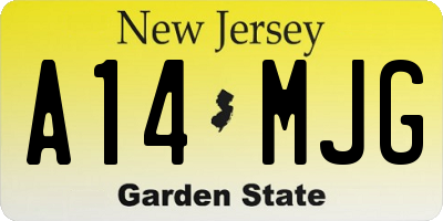 NJ license plate A14MJG
