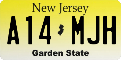 NJ license plate A14MJH
