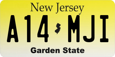 NJ license plate A14MJI