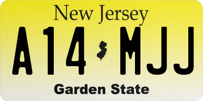 NJ license plate A14MJJ