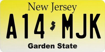 NJ license plate A14MJK
