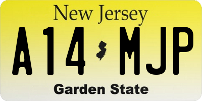 NJ license plate A14MJP
