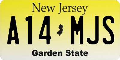 NJ license plate A14MJS