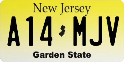 NJ license plate A14MJV