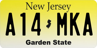 NJ license plate A14MKA