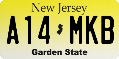 NJ license plate A14MKB