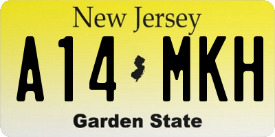 NJ license plate A14MKH