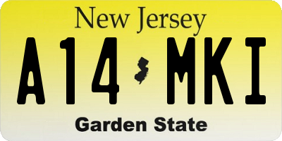 NJ license plate A14MKI