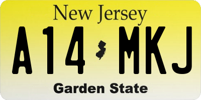 NJ license plate A14MKJ