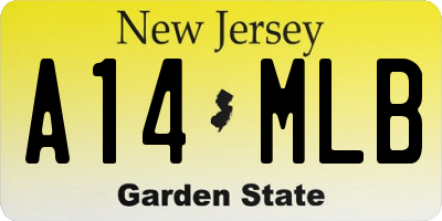 NJ license plate A14MLB