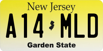 NJ license plate A14MLD