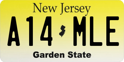 NJ license plate A14MLE