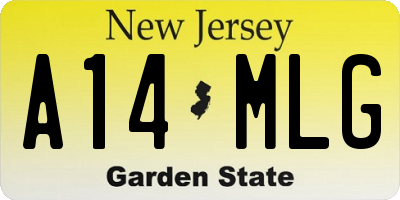 NJ license plate A14MLG