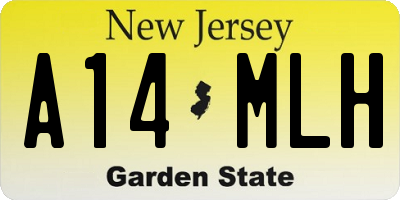 NJ license plate A14MLH