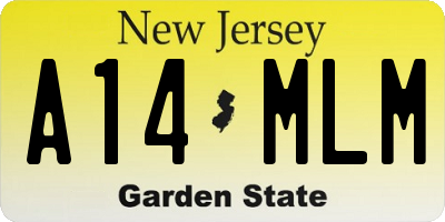 NJ license plate A14MLM