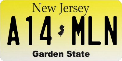 NJ license plate A14MLN