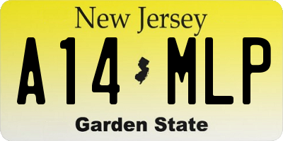 NJ license plate A14MLP
