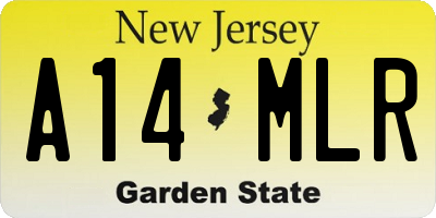 NJ license plate A14MLR
