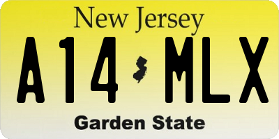 NJ license plate A14MLX