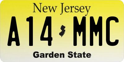 NJ license plate A14MMC