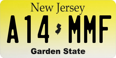 NJ license plate A14MMF