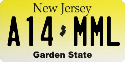 NJ license plate A14MML