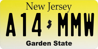 NJ license plate A14MMW