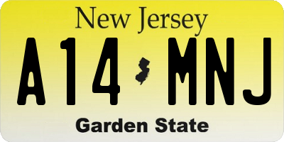 NJ license plate A14MNJ