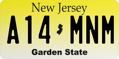NJ license plate A14MNM