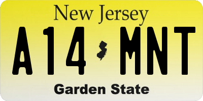 NJ license plate A14MNT