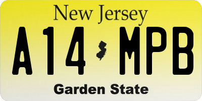 NJ license plate A14MPB