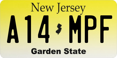 NJ license plate A14MPF