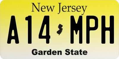 NJ license plate A14MPH