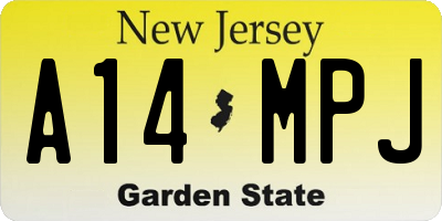 NJ license plate A14MPJ