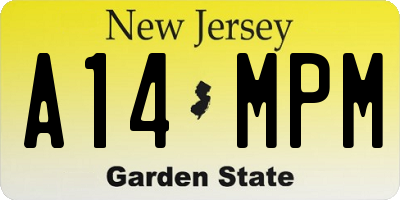 NJ license plate A14MPM