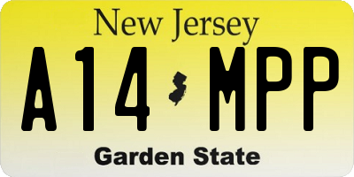 NJ license plate A14MPP