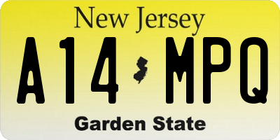 NJ license plate A14MPQ