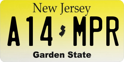 NJ license plate A14MPR
