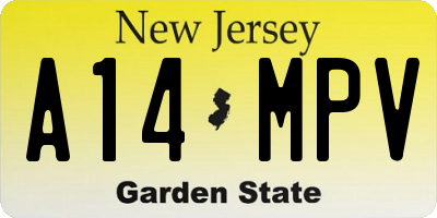 NJ license plate A14MPV