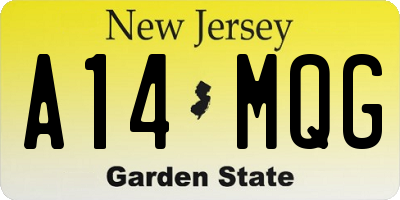NJ license plate A14MQG