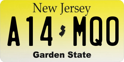 NJ license plate A14MQO