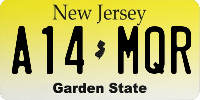 NJ license plate A14MQR